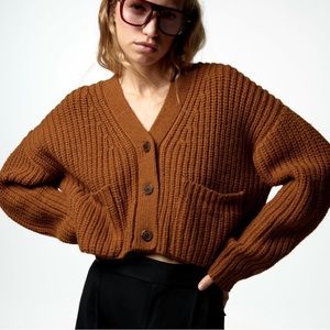 Zara chunky knit cropped cardigan